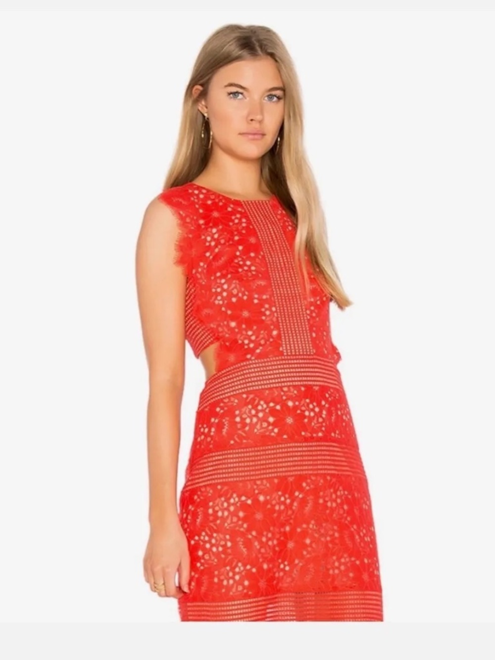 BCBG Merida red lace gown